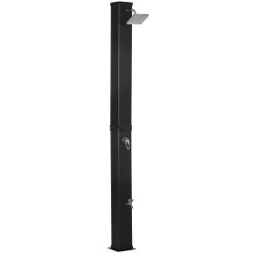 Outsunny 10.6 Gallons Solar Heated Shower with Free-Rotating Shower Head, Temperature Adjustment & Foot Shower