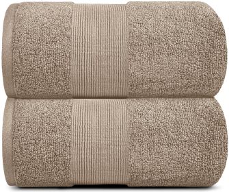 Resort Collection Soft Bath Sheet Towels 2 Pack Taupe 35x70 inch Oversize Large Luxury Hotel Plush & Absorbent Cotton Bath Sheet