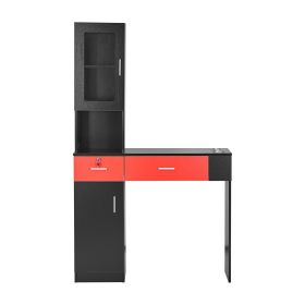 VEVOR Salon Workstation, Wall-Mounted Unit for Hair Professionals, Spa Styling Storage Solution, Includes Cabinet