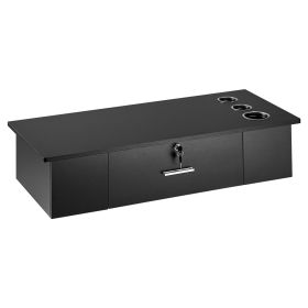 VEVOR Wall-Mounted Salon Workstation, Equipped with 3 Holders for Hair Dryers, Secure Drawer with Lock, Ideal for SPA, Hairdressing Salons