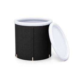 Outdoor Ice Plunge Tub with Lid for Household (Color: Black & White, Type: Spa & Salon)