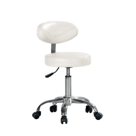 Beauty salon chair, spa stool, tattoo artist chair (Color: White)